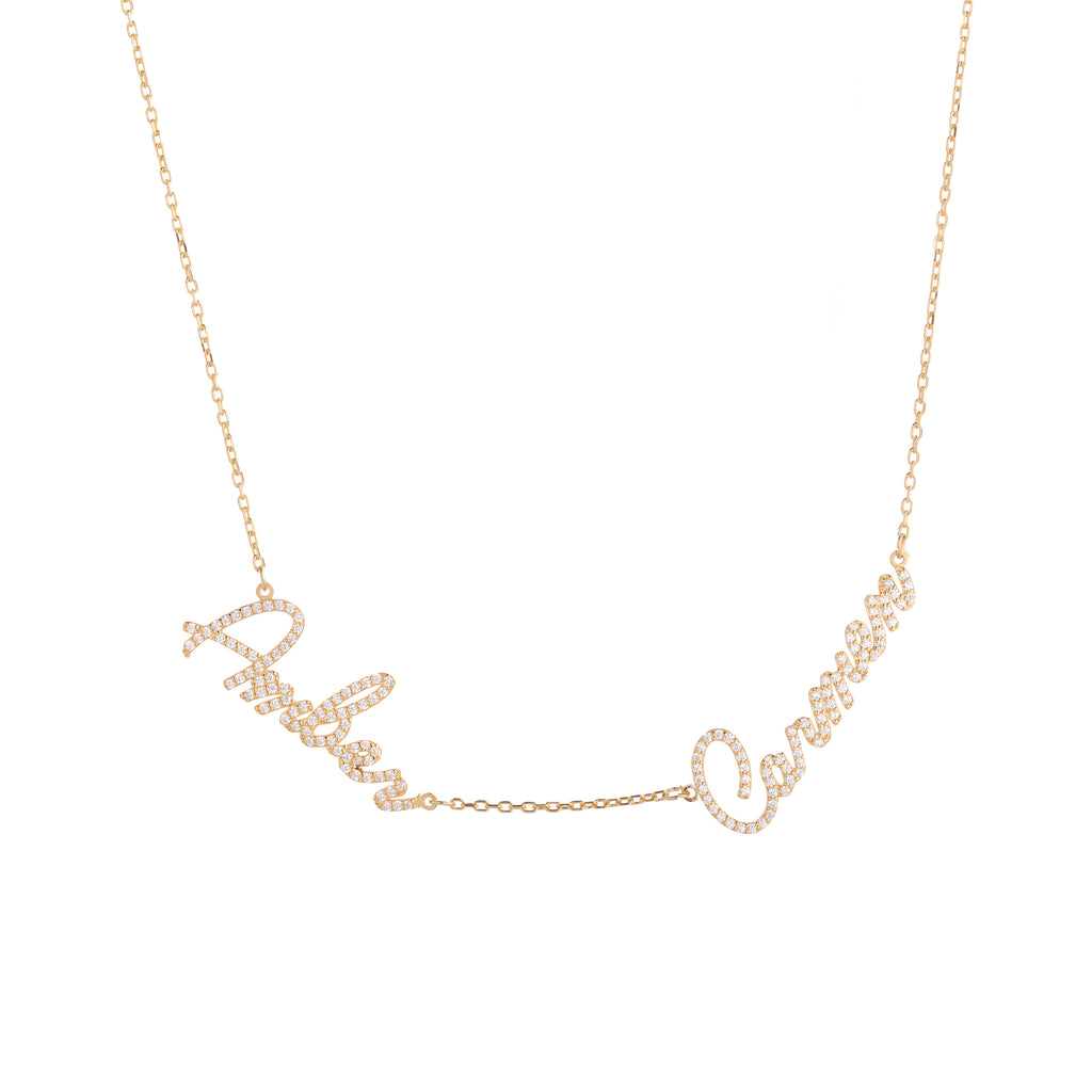 Pavé Multi Name Script Necklace