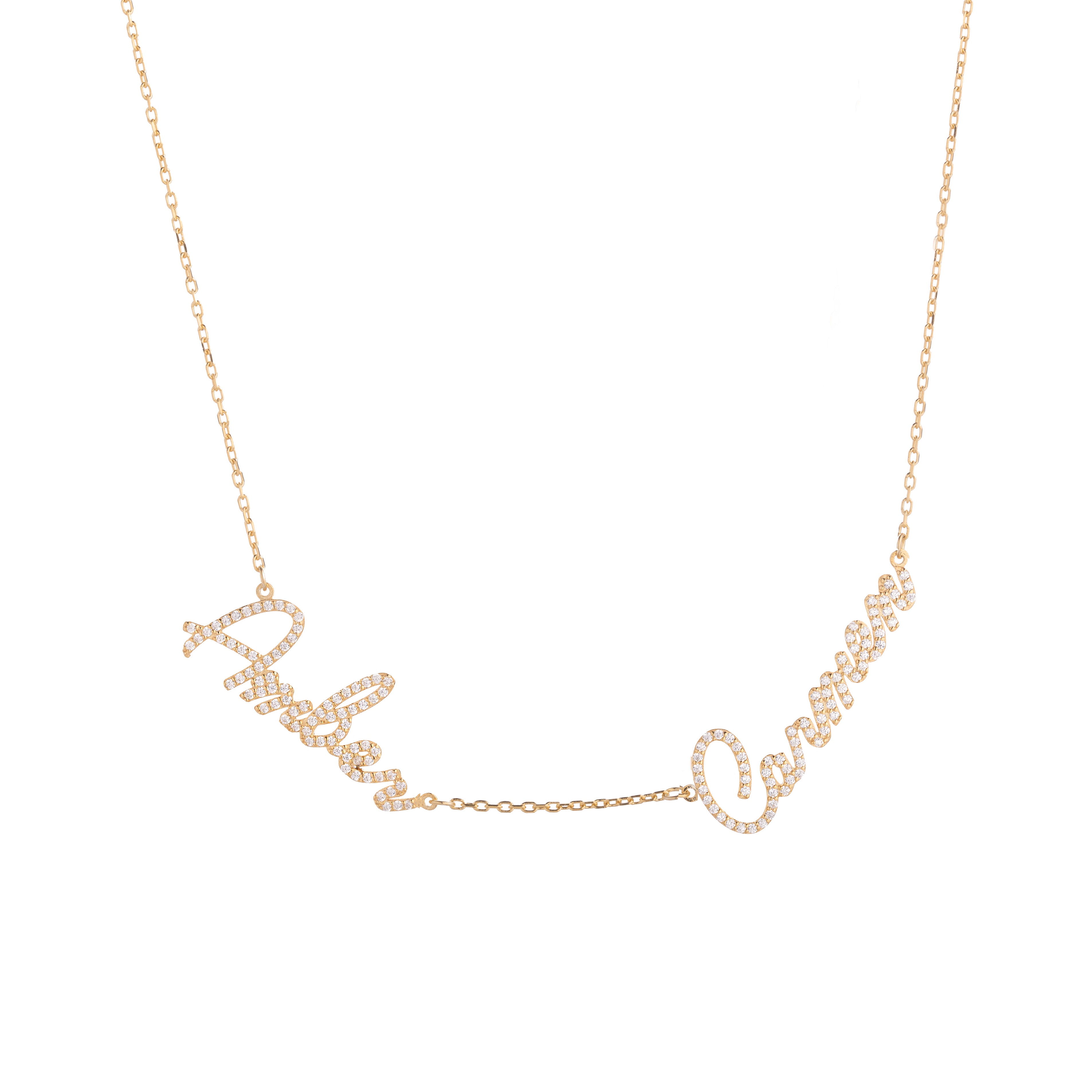 Pavé Multi Name Script Necklace