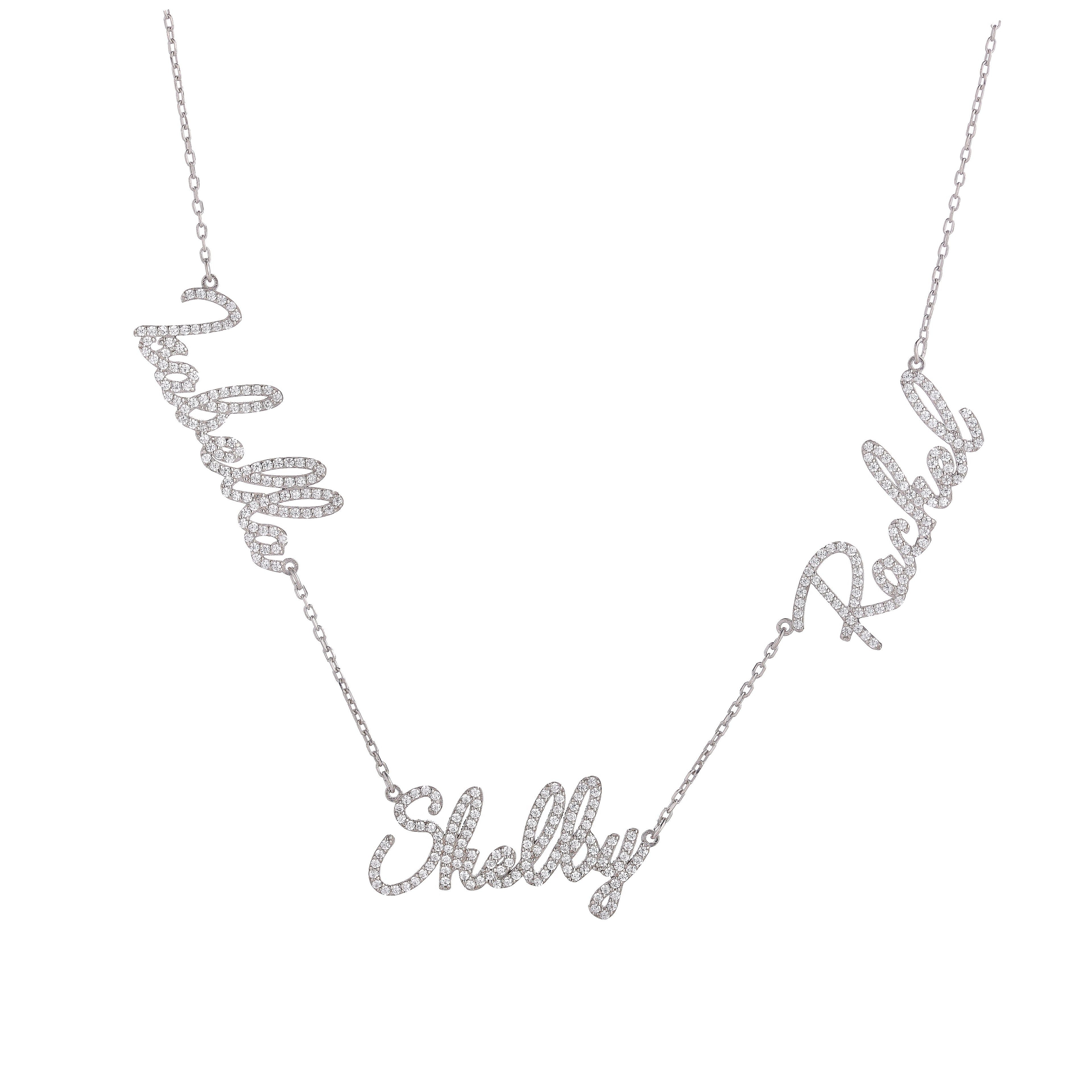 Pavé Multi Name Script Necklace