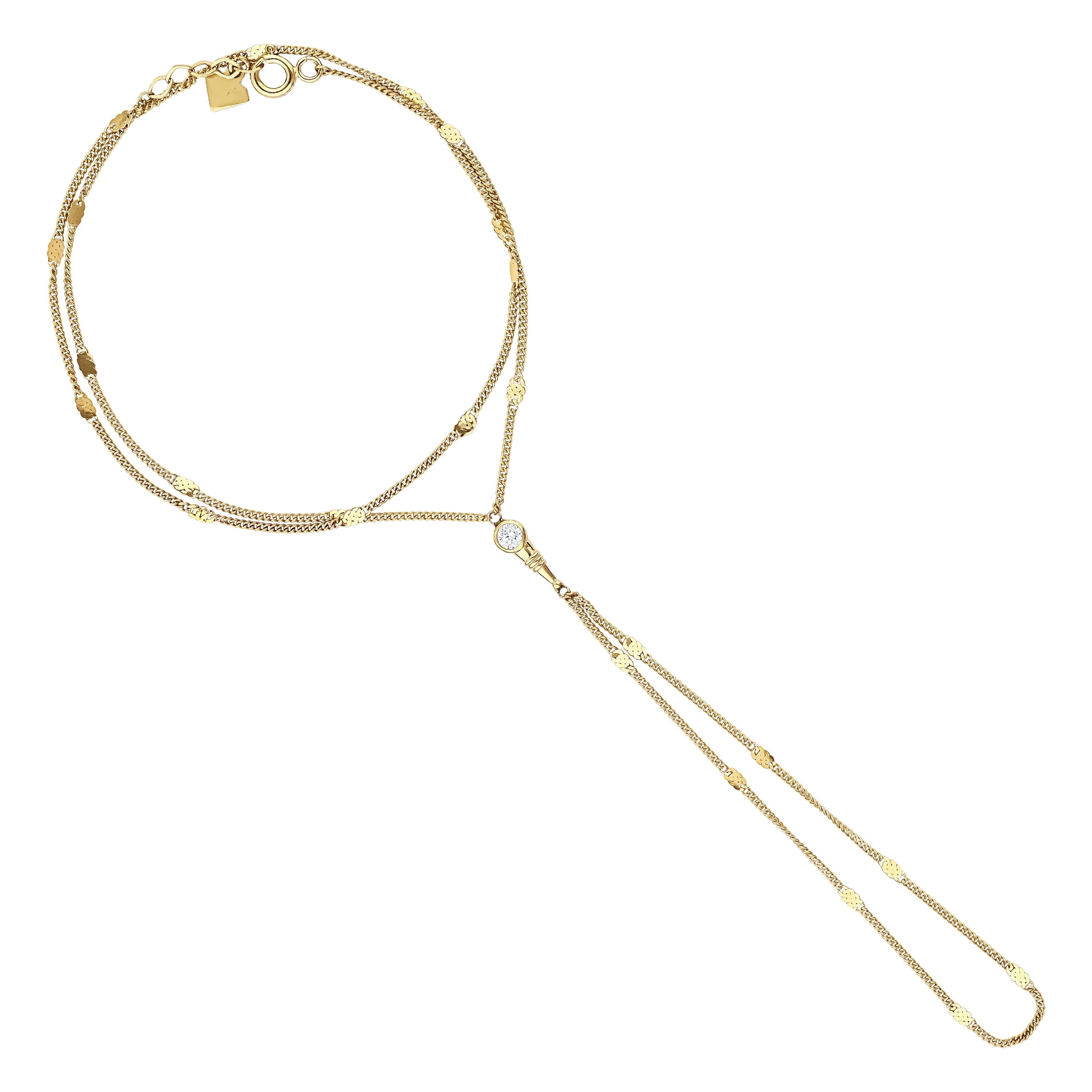 Elia Bezel Layered Hand Chain