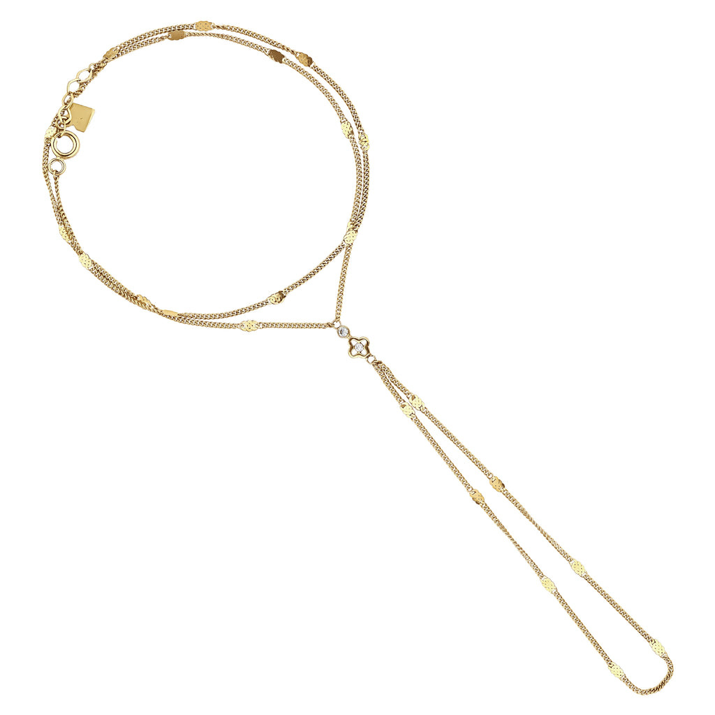 Alia Clover Layered Hand Chain