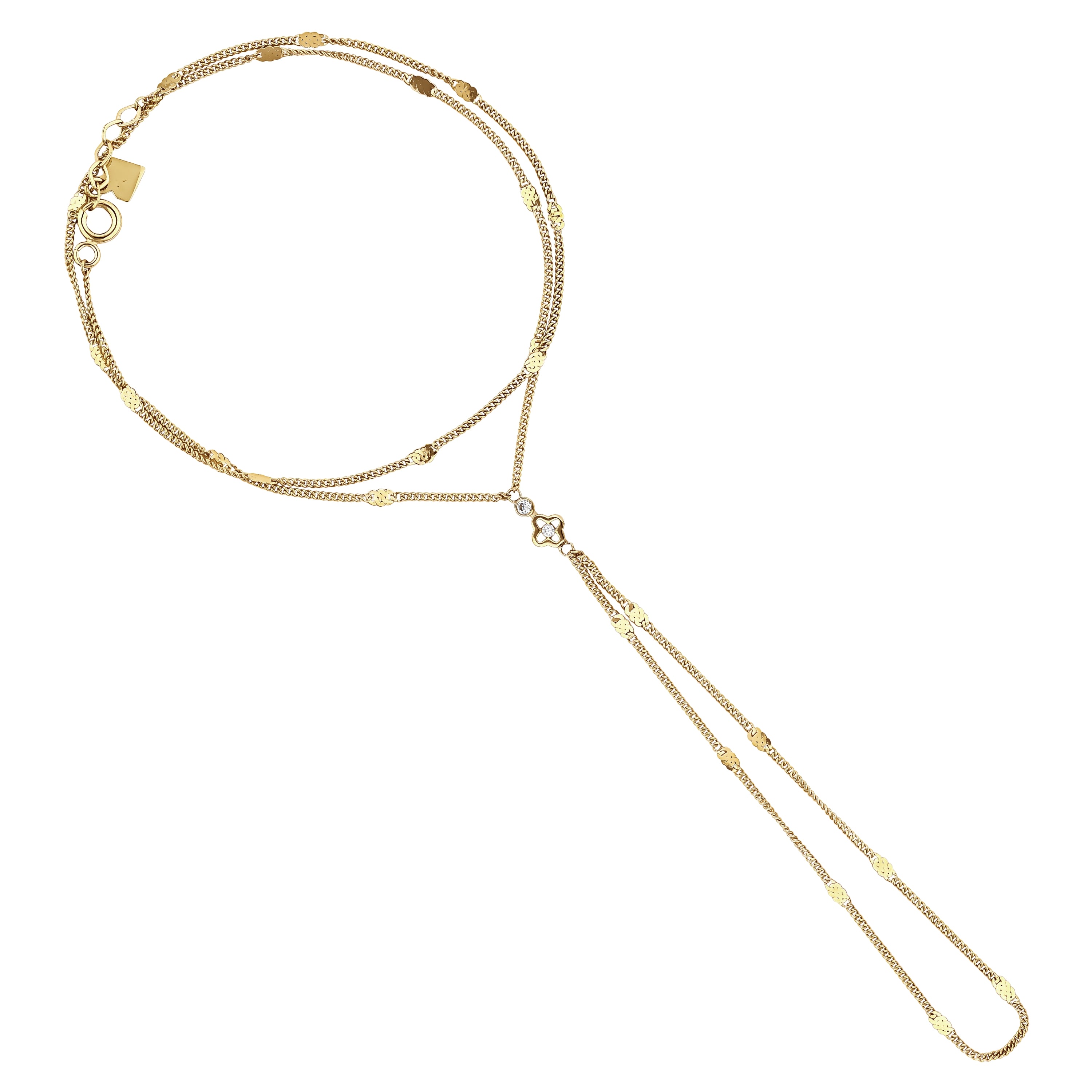 Alia Clover Layered Hand Chain